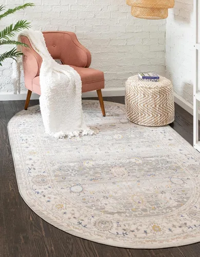 Vista 13 de Unique Loom Whitney Collection - Alfombra tradicional con borde (7 pies x 7 pies octagonal, gris nube)