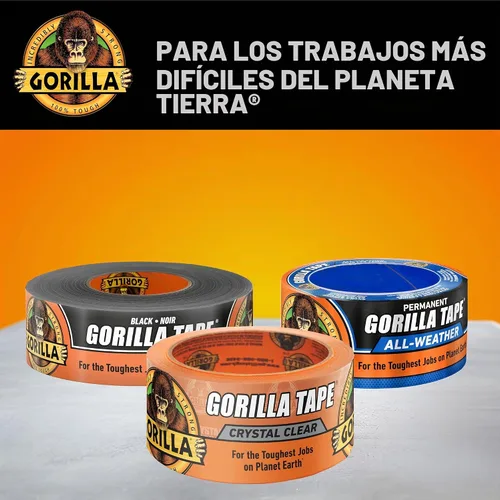 Vista 8 de Gorilla Cinta transparente, 1.88 pulgadas x 18 yardas (paquete de 2) - Resistente a la intemperie para proyectos y reparaciones en interiores
