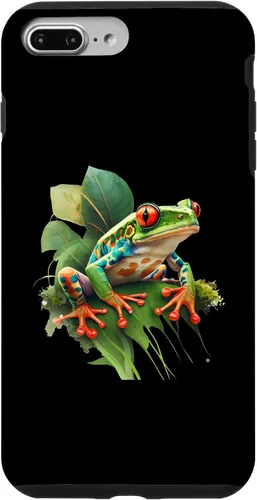 Vista 12 de iPhone 16 Rainforest Amphibian Red Eyed Tree Frog Green Body Frog Case