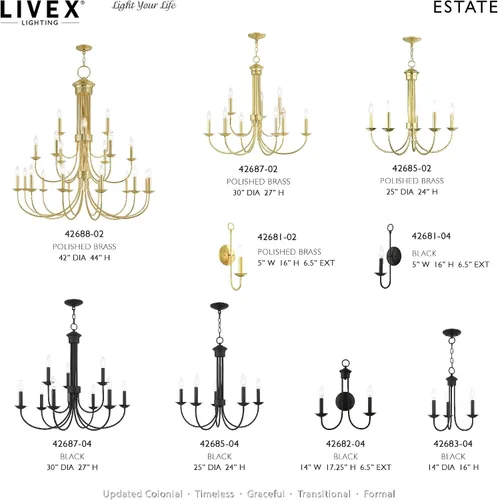 Vista 5 de Livex Lighting 42683-04 - Lámpara de araña de acero con 3 luces para decoración del hogar, 1 lámpara de techo negra, perfecta para decoración