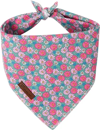 Vista 21 de Bandana de verano para mascotas - Bufanda triangular de rejilla de algodón cómoda para cachorros, pañuelo lavable para perros o gatos, niños