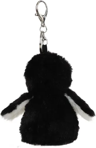 Vista 5 de Apricot Lamb Lindos juguetes antárticos de peluche de pingüino negro de peluche llavero suave para bolsa de niños, bolso, mochila y bolso