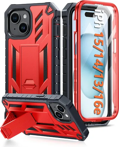 Vista 10 de FNTCASE Funda para iPhone 15: funda para iPhone 13, 14 y 16e, de grado militar, protección rígida a prueba de golpes, funda protectora rígida