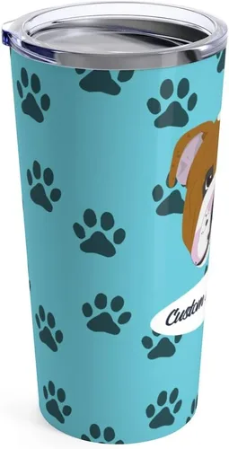 Vista 4 de Taza de viaje personalizada Bulldog – 30 razas a elegir, vaso o taza personalizada para café, cerveza, bebidas frías calientes, hombres, mujeres