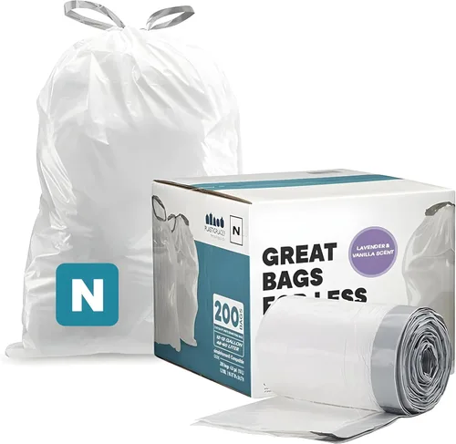 Vista 7 de Plasticplace Bolsas de basura de ajuste personalizado, compatibles con simplehuman Code N (50 unidades) forros de basura blancos con cordón de 12-13
