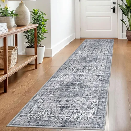 Vista 59 de SIILOOM Alfombra lavable de 2 x 3 pies, alfombra suave color taupe ceniza para entrada, tapete antideslizante para puerta de interior, tapete