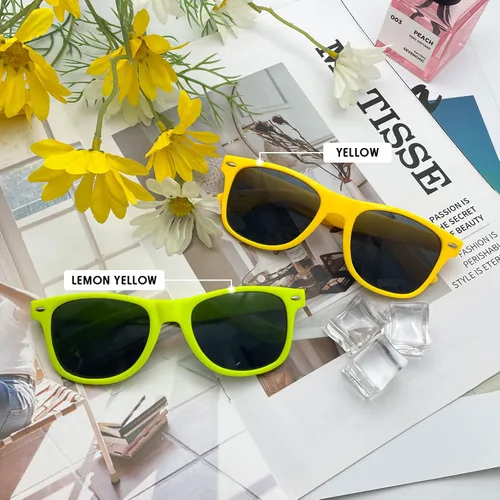 Vista 10 de Suministros para regalos de fiesta de colores neón Paquete de 8 gafas de sol unisex