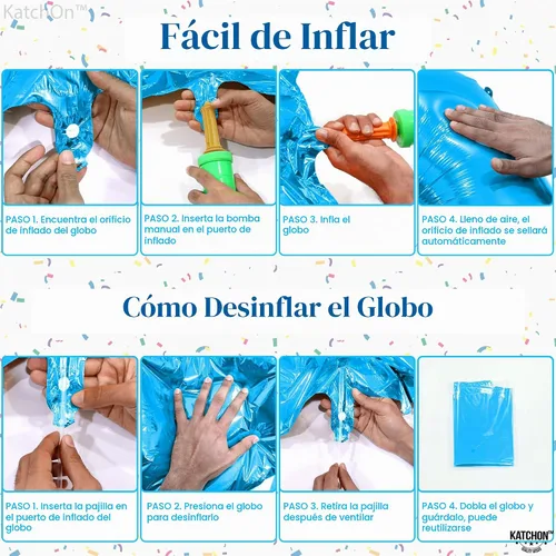 Vista 4 de KatchOn Globo azul del número 1 para decoraciones de primer cumpleaños, 40