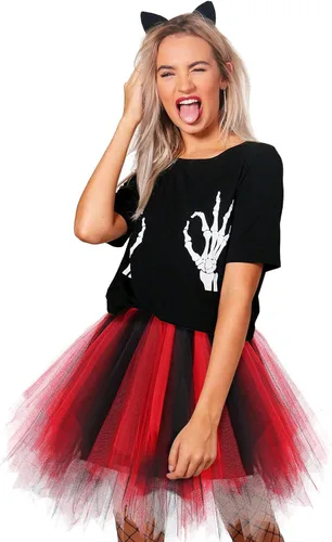 Vista 2 de Gardenwed Falda tutú de Navidad para mujer, disfraz de ballet de tul vintage, para fiesta de baile de burbujas, faldas para adultos