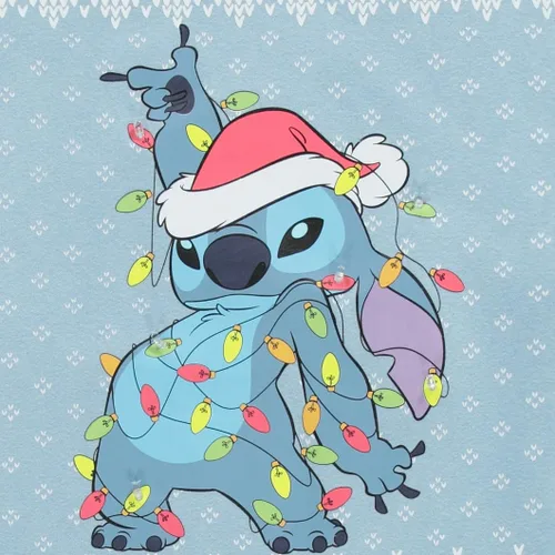 Vista 5 de Disney Sudadera de Lilo and Stitch para mujer, clásica Lilo y Stitch iluminada, con cuello redondo