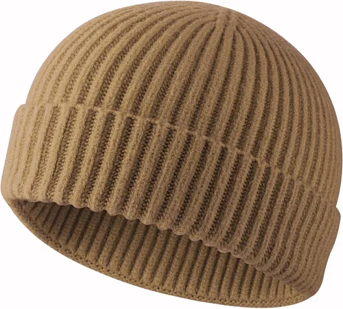 Vista 67 de ROYBENS Swag Wool Knit Cuff Short Fisherman Beanie for Men Women Winter Hat 1 albaricoque