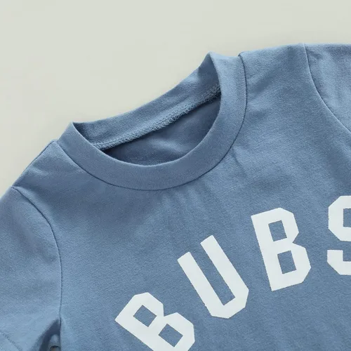 Vista 75 de Conjunto de ropa casual de manga corta con botones y pantalones cortos de lino para bebés y niños pequeños