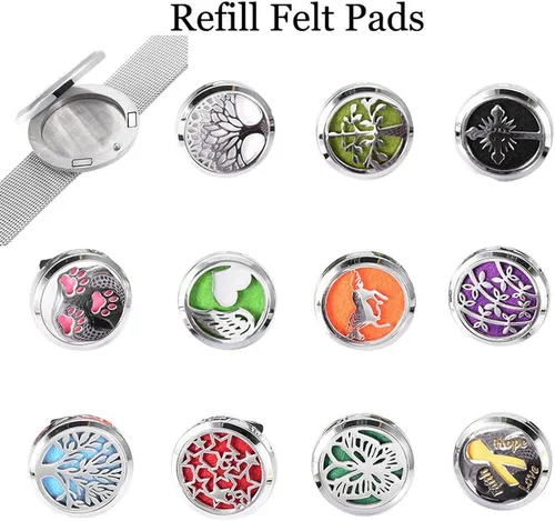 Vista 6 de memorial jewelry Aromatherapy Essential Oils Diffuser Locket Bracelet 316l Stainless Steel Bangle