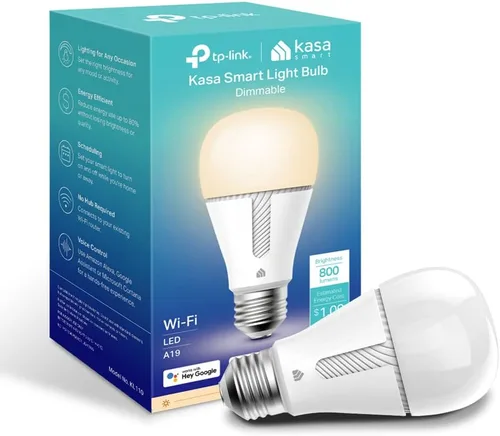 Vista 8 de Kasa Smart Bombillas que funcionan con Alexa y Google Home, bombilla LED inteligente regulable, A19, 9 W, 800 lúmenes, blanco suave (2700 K)