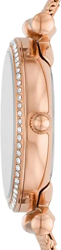 Vista 2 de Fossil Carlie Mini - Reloj casual de cuarzo de acero inoxidable y piel para mujer