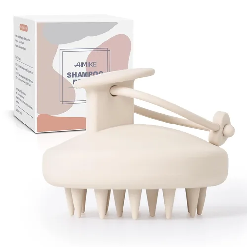 Vista 10 de AIMIKE - Cepillo masajeador de cuero cabelludo, cepillo de silicona suave para lavar el cabello, eliminar la caspa y estimular el crecimiento