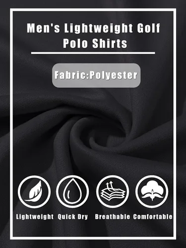 Vista 7 de TACVASEN Polo de manga larga para hombre, de secado rápido, absorbe la humedad, ligera, informal, con 3 botones