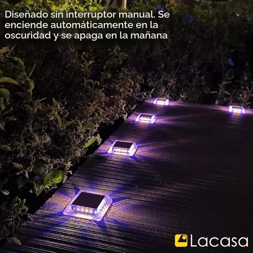 Vista 6 de Lacasa Luz Solar para Exteriores, Juego de 4 Piezas, 30LM, IP68 Resistente al Agua, Luz Solar de Jardín Automática de Encendido/Apagado para Paquete