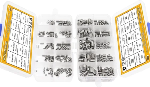 Vista 7 de 380 piezas de 20 tamaños, 4#-40 a 3/8 "-16 de acero inoxidable interno hexagonal de acero inoxidable, juego de tornillos surtidos