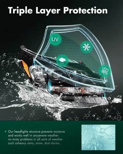 Vista 4 de SCITOO - Faros delanteros para Chevy Malibu 2013-2015, carcasa negra, reflector ámbar, lente transparente, lado del conductor y del acompañante