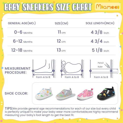 Vista 6 de Miamooi Zapatos deportivos para bebés, niños y niñas, suela suave, zapatos de primera caminata, informales, planos, ligeros, para cuna