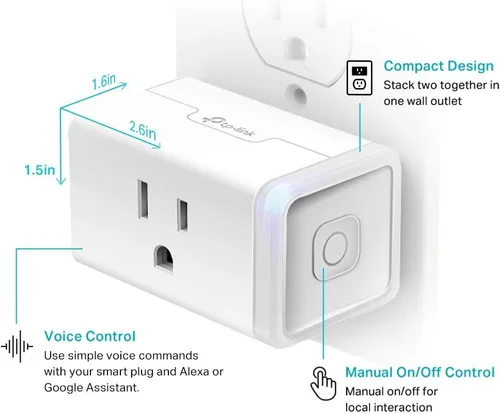 Vista 11 de Kasa - Enchufe inteligente de TP-Link, toma Wi-Fi para el hogar inteligente funciona con Alexa, Echo, Google Home e IFTTT, no requiere concentrador