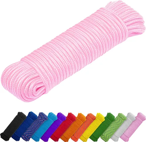 Vista 24 de TECEUM Cuerda – 90 pies x 1/4 pulgada (7mm) – Verde Ejército – Cuerda Utilitaria Versátil y Resistente – Acampada, Artesanía, Asta de Bandera