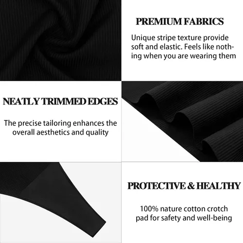 Vista 4 de Tangas sin costuras para mujer, bragas invisibles, ropa interior cómoda y transpirable sin costuras