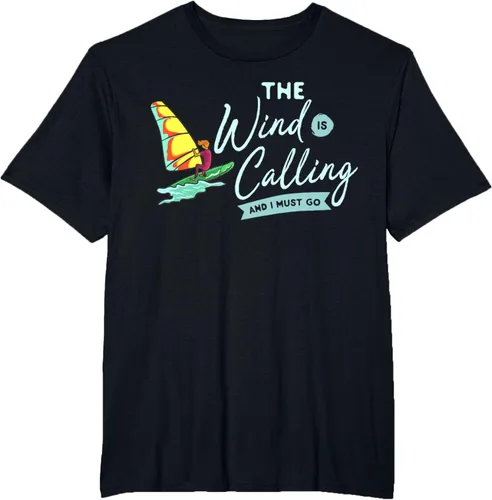 Vista 70 de Windsurfing Board Camiseta Windsurfer, Negro