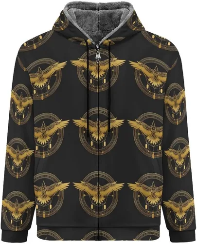 Vista 4 de Viking - Sudadera con capucha de forro polar, impresión 3D, con cremallera