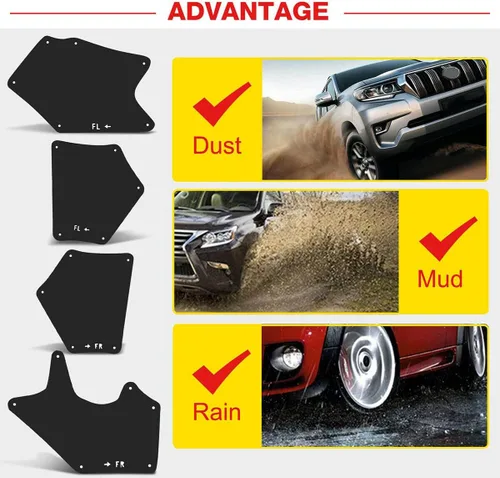 Vista 3 de 4 protectores de guardabarros, protectores contra salpicaduras compatibles con Toyota Sequoia Toyota Tundra 2007-2020