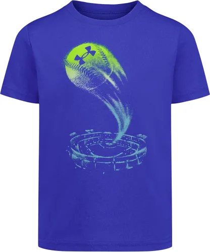 Vista 10 de Under Armour Camiseta de manga corta con gráfico de béisbol para niño Áspero atómico