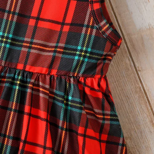 Vista 4 de YWFSHOP Vestido de Navidad para niñas pequeñas y bolero con estampado lindo y cárdigan de punto, 2 piezas, vestido de fiesta de Papá Noel, 1-6 años