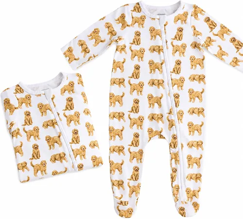 Vista 4 de Mud Pie Baby Mud Pie Dog Breed - Pijama unisex para bebé Golden Doodle