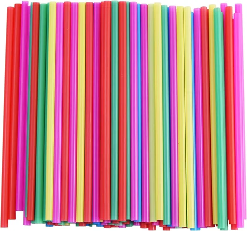 Vista 10 de ALINK Pajitas Jumbo para Batidos de Colores Brillantes Variados, Pajitas Anchas de Plástico Desechables para Batidos y Malteadas, Paquete de 100
