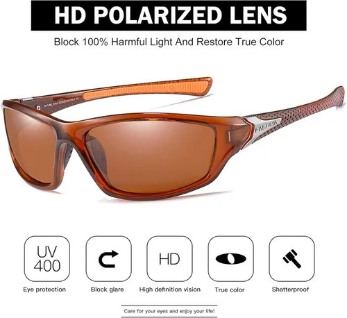 Vista 2 de Gafas de sol polarizadas para hombre, ciclismo, conducir, pesca, 100% protección UV