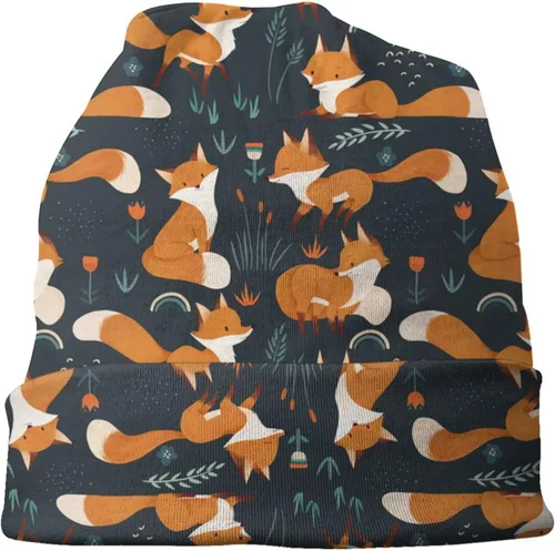 Vista 4 de Gorro de punto con diseño de calavera de azúcar y flores, para adultos, cálido, holgado, regalo para hombres y mujeres