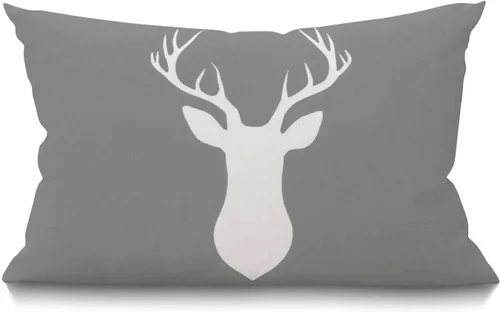 Vista 10 de Smooffly Our House - Funda de almohada lumbar de 12 x 20 pulgadas, de lino y algodón, rectangular, para sofá, decoración de casa rural