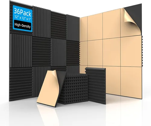 Vista 25 de SODOCT - Paquete de 2 paneles de espuma acústica grandes para cajas de huevos, 48 x 24 x 1.2 pulgadas, espuma a prueba de sonido de alta densidad