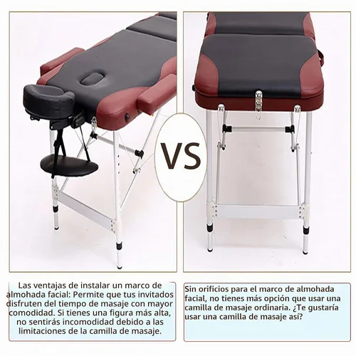 Vista 2 de Almohada de masaje boca abajo, soporte universal para cama de masaje. Soporte ajustable para reposacabezas de masaje, accesorios de juego