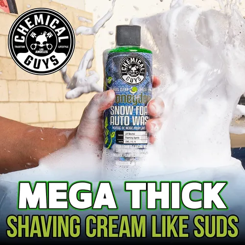 Vista 2 de Chemical Guys Honeydew Snow Foam (CWS_110_16) y Extreme Wash & Wax (CWS_207_16) Jabón de lavado de autos Paquete de 16 onzas (2) botellas de 16 onzas