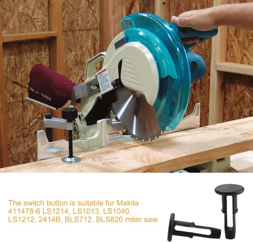 Vista 8 de 411478-6 Botón de interruptor para MAKITA 411478-6 LS1214 LS1013 LS1040 LS1212 2414B BLS712 BLS820 ingletadora (2 piezas)