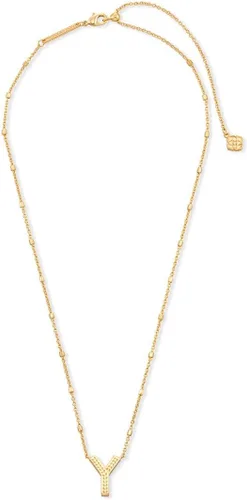 Vista 2 de Kendra Scott - Collar con dije de letra, de la A a la Z, para mujer, joyería de moda, latón chapado en oro de 14 quilates
