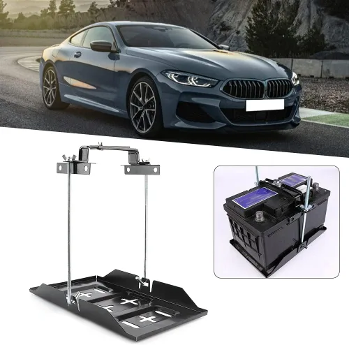 Vista 7 de Bandeja de batería, bandeja de sujeción de batería, abrazadera de soporte, kit de montaje para automóvil (10.6 in)