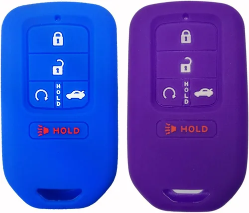 Vista 5 de 2 piezas Coolbestda - Estuche protector de silicona completa para llave de coche con control remoto de 5 botones para Honda Civic Accord Pilot CR-V