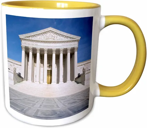 Vista 10 de 3dRose Washington, DC, Edificio de la Corte Suprema-US09 BJA0018-Jaynes Gallery - Taza de dos tonos, 11 onzas, negro/blanco