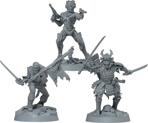 Vista 4 de Zombicide Iron Maiden - Paquete de personajes #1 - Miniaturas de Eddie y mejoras de juego. Juego de mesa de estrategia cooperativa, a partir de 14