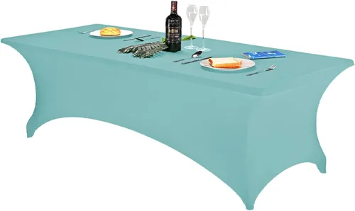 Vista 149 de FORLIFE - Funda de mesa de elastano, mantel ajustado de 4 pies para mesas rectangulares, funda elástica para patio, universal para bodas, banquetes