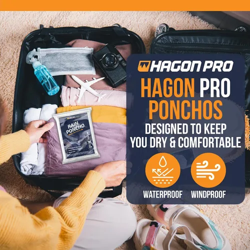 Vista 15 de Hagon PRO - Ponchos de lluvia desechables para adultos (paquete de 5)