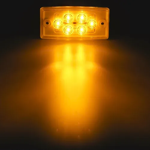 Vista 4 de Partsam Kit de luces LED de repuesto para Freightliner Century/Columbia, 5 luces rectangulares ámbar 6LED para techo de cabina + 2 luces marcadoras